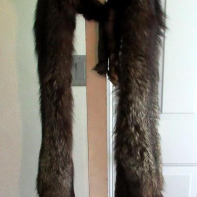 Vintage Long 2 Body Animal Fur Stole, Possibly Fox?