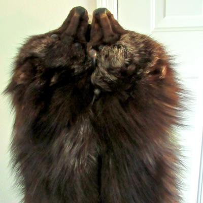 Vintage Long 2 Body Animal Fur Stole, Possibly Fox?