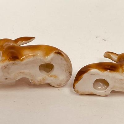 3 Miniature Animal Figurines - 2 deer and 1 bear