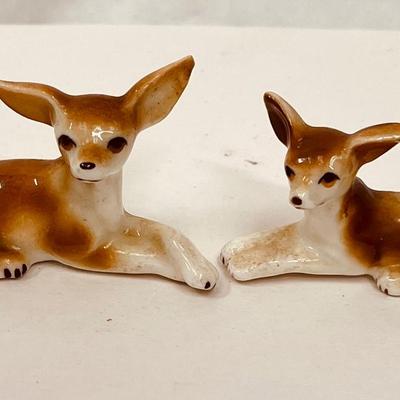 3 Miniature Animal Figurines - 2 deer and 1 bear