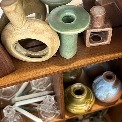 "Ye Lil' Ol' Curio" Wood & Glass Cabinet Filled with Miniatures