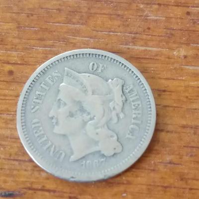 LOT 23 1867 3 CENT NICKEL