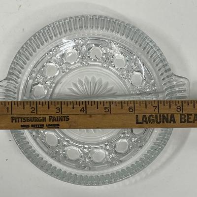 Vintage Indiana Clear Glass Divided Relic Dish with handles