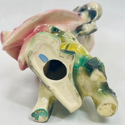 Large Vintage Porcelain Statue figurine Pink Cockatoo Parrot Bird