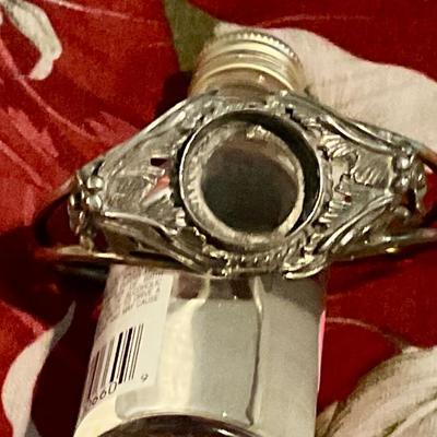 Ornate Sterling silver bracelet missing center stone