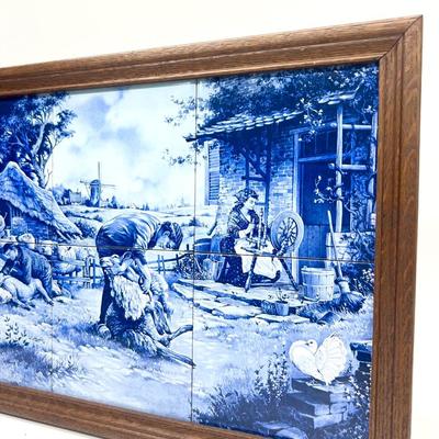 Large Handpainted Delft Glazed Tiles