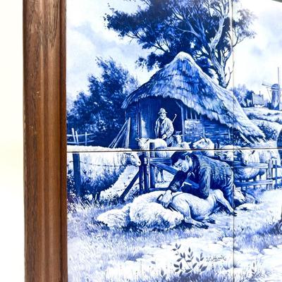 Large Handpainted Delft Glazed Tiles