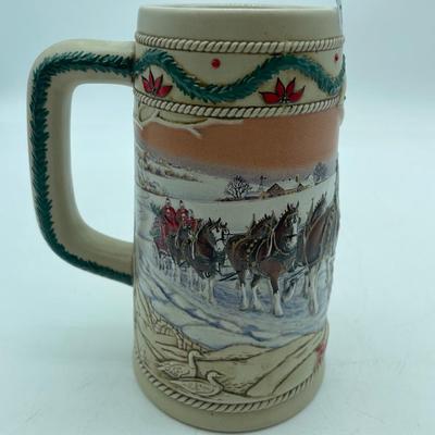 1996 Budweiser holiday beer stein