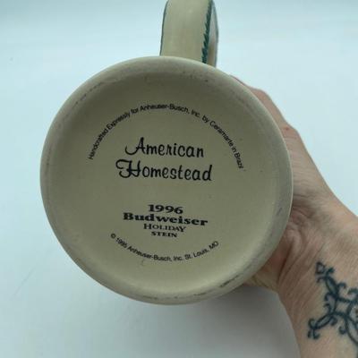 1996 Budweiser holiday beer stein