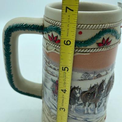 1996 Budweiser holiday beer stein