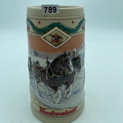 1996 Budweiser holiday beer stein