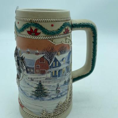 1996 Budweiser holiday beer stein