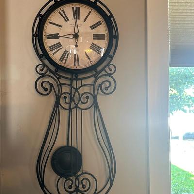 Antique Authentic Sterling & Noble Iron Hanging Wall Clock Dark Brown