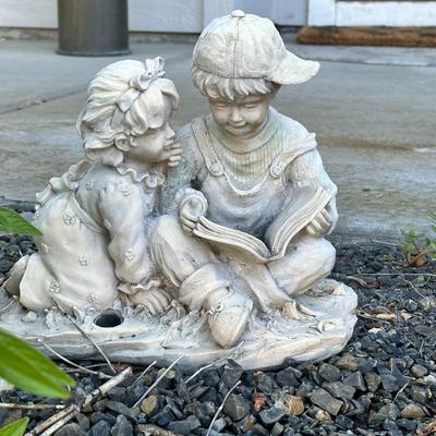 Girl and Boy Garden Statue