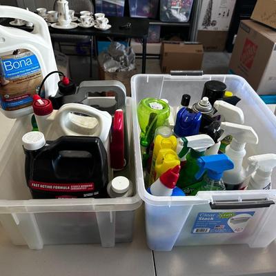 Lot of cleaning supplies