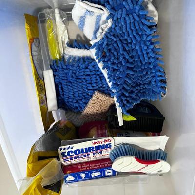 Lot of cleaning supplies