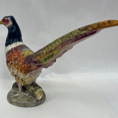 Large Colorful Porcelain Pheasant Figure