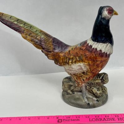 Large Colorful Porcelain Pheasant Figure
