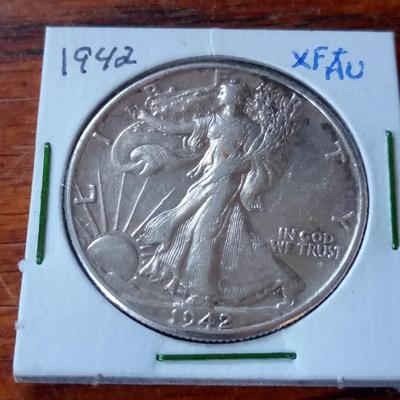 LOT 34 1942 SILVER HALF DOLLAR