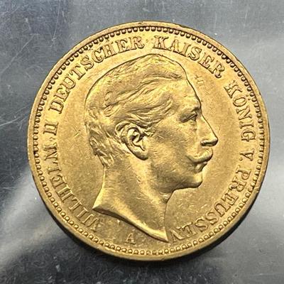 HIGH=GRADE GERMANY 1906 20 MARK GOLD COIN
