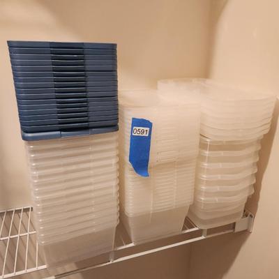 Large Lot of Shoe Storage Containers w Lids