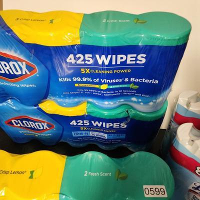 Household Cleaning Supplies Clorox Wipes Lysol Spray