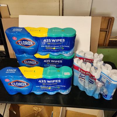 Household Cleaning Supplies Clorox Wipes Lysol Spray