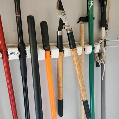Yard Tools Lot Shovels pruners, Brooms, Rake, and More