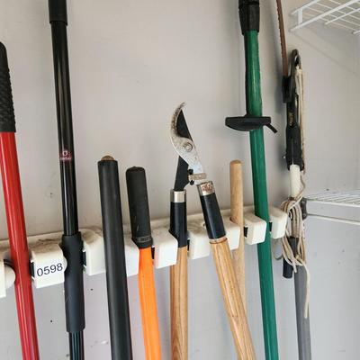 Yard Tools Lot Shovels pruners, Brooms, Rake, and More