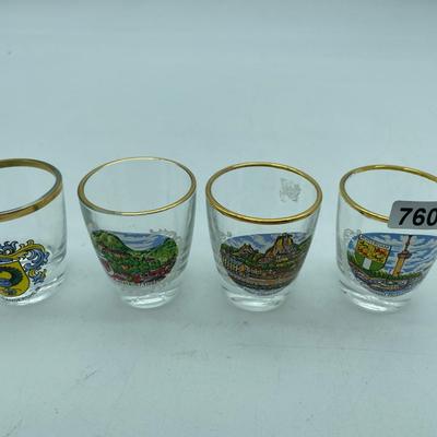 4 small shot glasses
