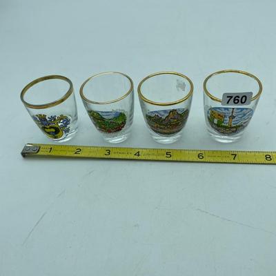 4 small shot glasses