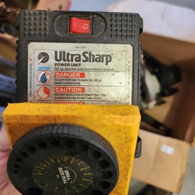 Box Lot of Tools Stanley Saw Drill Sharpener Skil 4235 Variable Speed Corded Electric Jigsaw