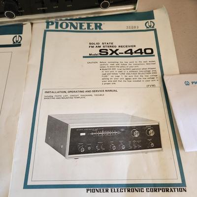 Pioneer SX-440 Receiver with Manual Paperwork