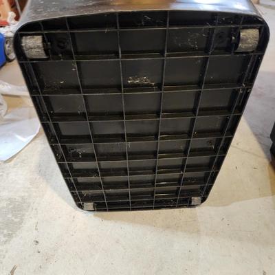 Lot of 2 Totes & lids on 4 rollers 28x21x27