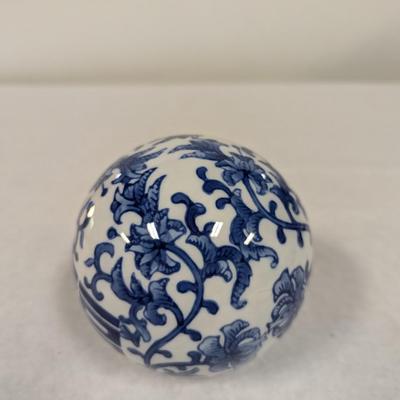 Large Chinoiserie Porcelain Ball