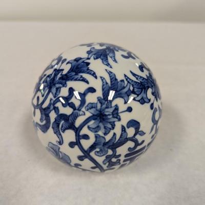 Large Chinoiserie Porcelain Ball