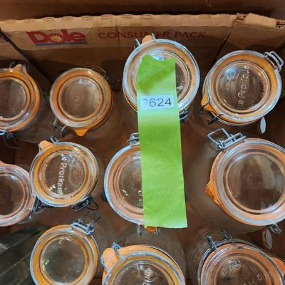 Large Lot French Le Pratique Glass Canning Jars W Airtight Rubber Seal