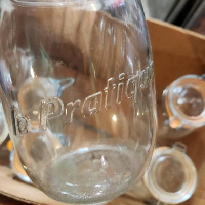 Large Lot French Le Pratique Glass Canning Jars W Airtight Rubber Seal