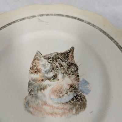Vintage Sevres Cat Plate