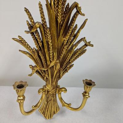 1971 Dart IND. Wall Art Set Of 2 Gold Finish Made In USA MCM Home Decor MCMLXXI