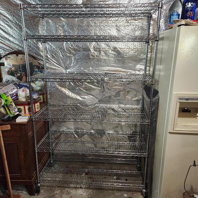 NSF Metal Wire Shelving on Wheels 6 Shelves 48x18x72