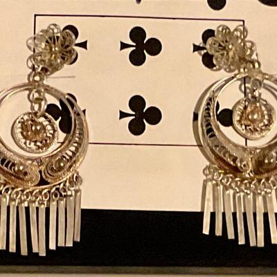 Silver filigree earrings beautiful craftsman ship