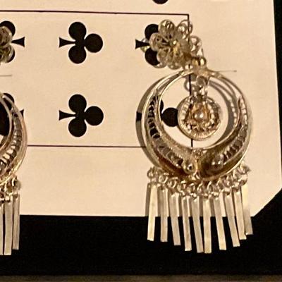 Silver filigree earrings beautiful craftsman ship