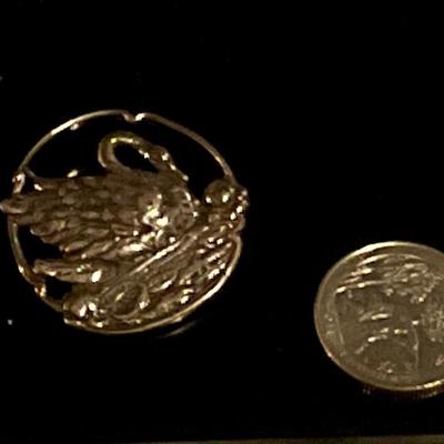 Sterling silver swan pin