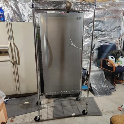 Metal Wire Shelving w Clothing Rack on Wheels 35x18x72