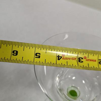 Set of Four Green Stemware Glasses