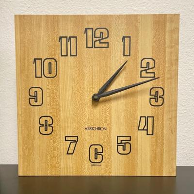 Butcher-Block Style Wood Wall Clock