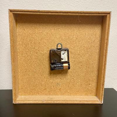 Butcher-Block Style Wood Wall Clock