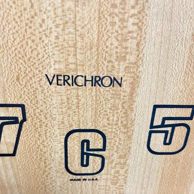 Butcher-Block Style Wood Wall Clock