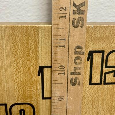 Butcher-Block Style Wood Wall Clock